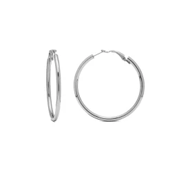Pendientes de 45mm de diámetro acabados en rodio - Shashe