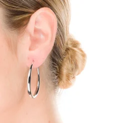 Pendientes de 45mm de diámetro acabados en rodio - Shashe