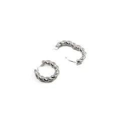 Pendientes de 18,5mm de diámetro acabado plata - Tansit