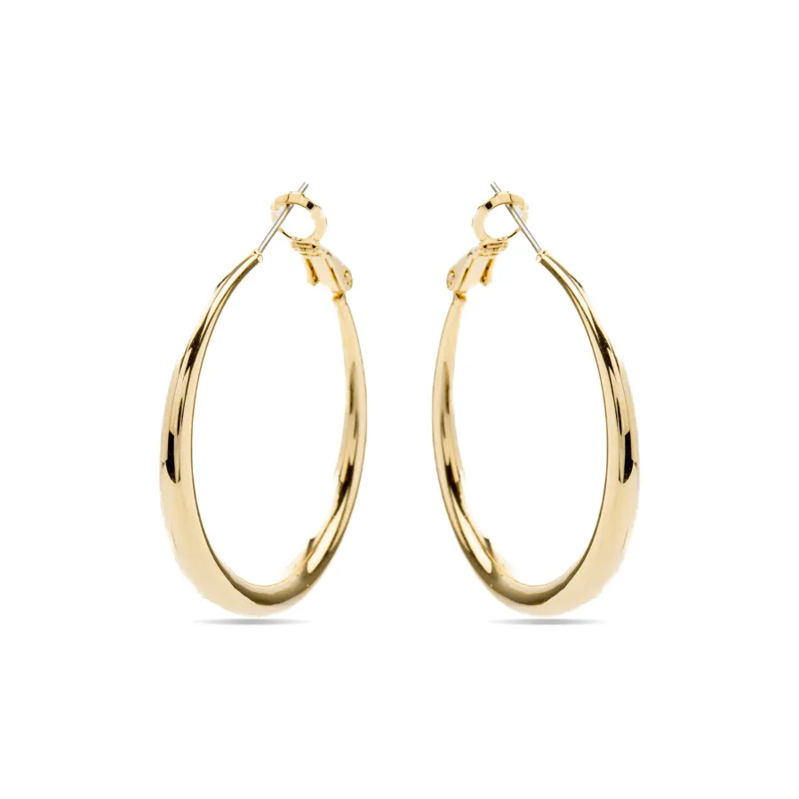Pendientes de 34mm de diámetro acabado Oro Amarillo de 18k - Qupa