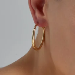 Pendientes de 34mm de diámetro acabado Oro Amarillo de 18k - Qupa