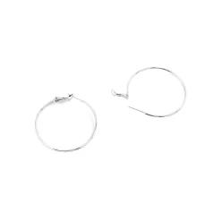 Pendientes de 40mm de diámetro acabados en rodio - Kelxo