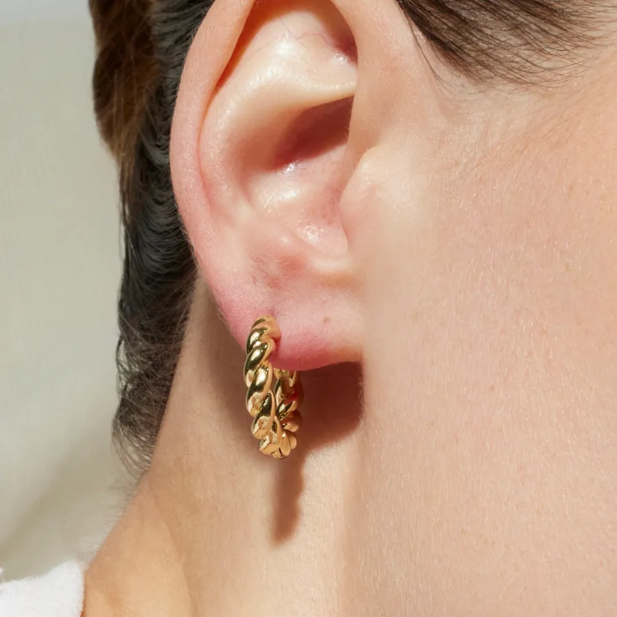 Pendientes de 20mm de diámetro acabado Oro Amarillo 18K - Tansit