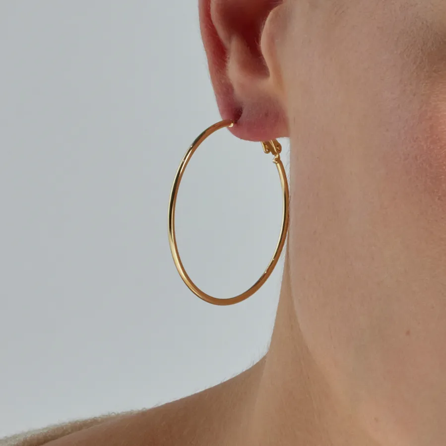 Pendientes de 30mm de diámetro acabado Oro Amarillo de 18k - Kelxo
