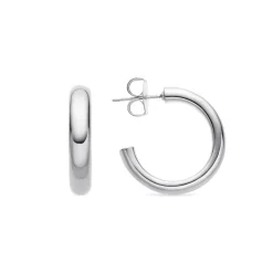 Pendientes de 25mm de diámetro acabados en rodio - Difie