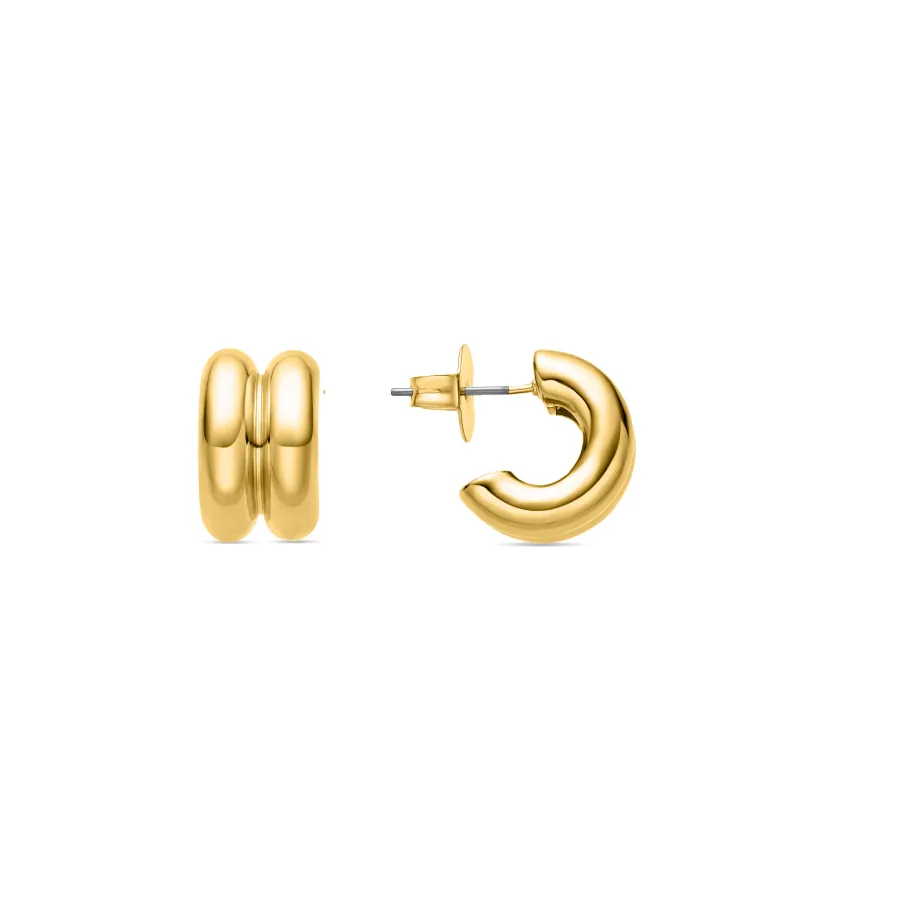 Pendientes de 16mm de diámetro acabado Oro Amarillo 18K - Zakev