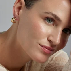 Pendientes de 16mm de diámetro acabado Oro Amarillo 18K - Zakev