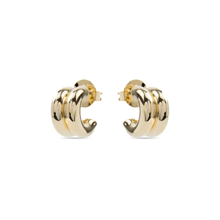 Pendientes de 16mm de diámetro acabado Oro Amarillo 18K - Zakev