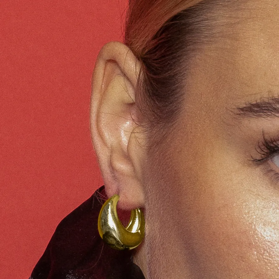 Pendientes de 20mm de diámetro acabado Oro Amarillo 18k - Zatar