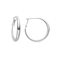 Pendientes de 34mm de diámetro acabados en rodio - Qupa
