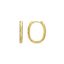 Pendientes de 18mm de diámetro con Circonita Brillante acabado oro 18k - Dinlah