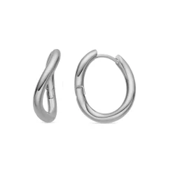 Pendientes de 18,5mm de diámetro acabado plata - Lial