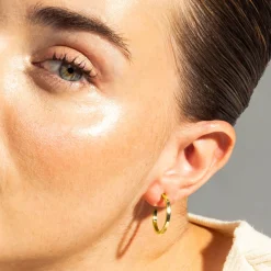 Pendientes de 20mm de diámetro acabado Oro Amarillo de 18K - Tellahe