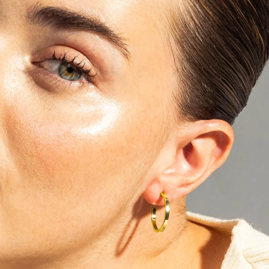 Pendientes de 20mm de diámetro acabado Oro Amarillo de 18K - Tellahe