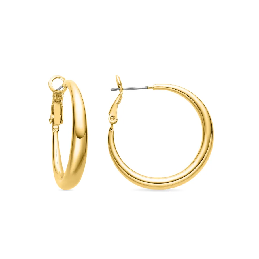 Pendientes de 28mm de diámetro acabado Oro Amarillo de 18k - Qupa