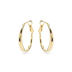 Pendientes de 28mm de diámetro acabado Oro Amarillo de 18k - Qupa
