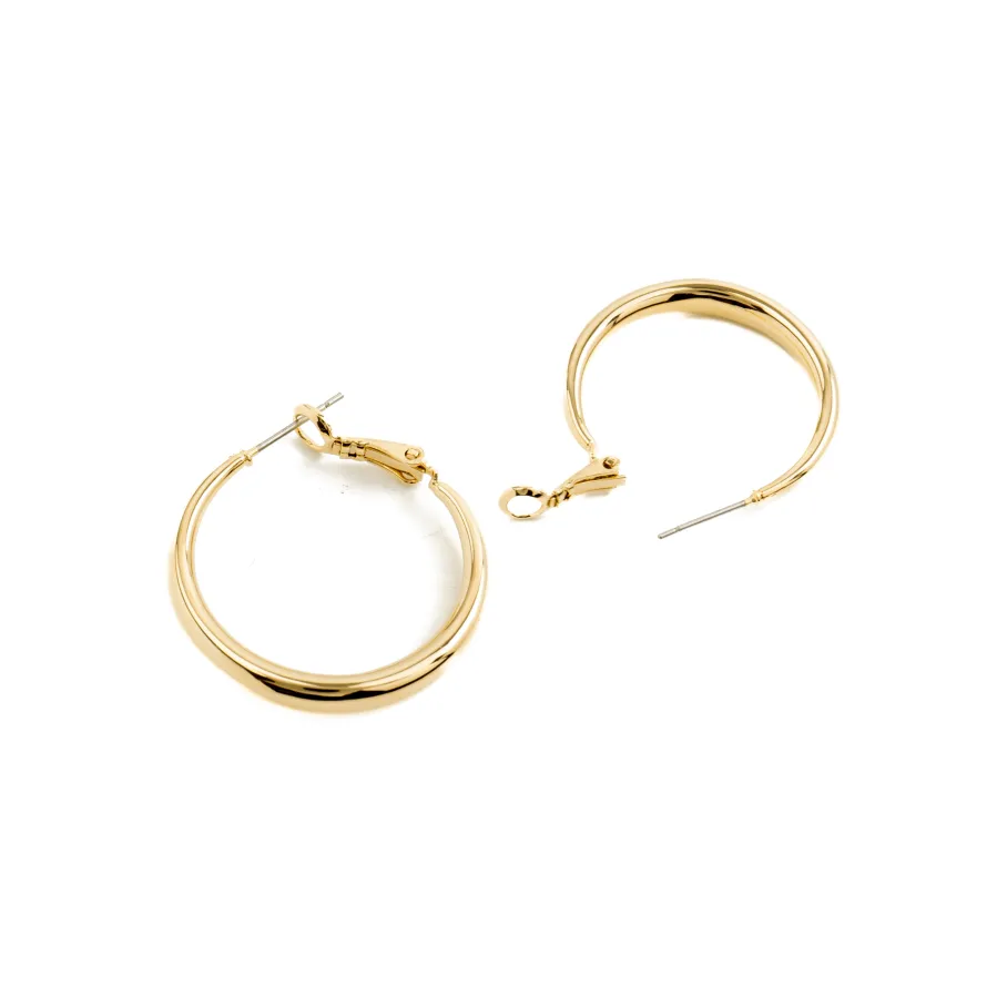 Pendientes de 28mm de diámetro acabado Oro Amarillo de 18k - Qupa