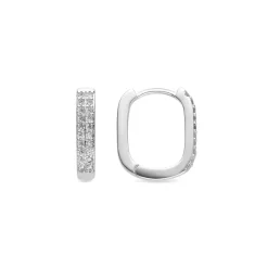 Pendientes de 10mm de diámetro con circonita acabado plata - Nebard