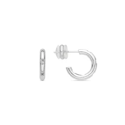 Pendientes de 14,5mm de diámetro acabado plata y circonita - Sisah