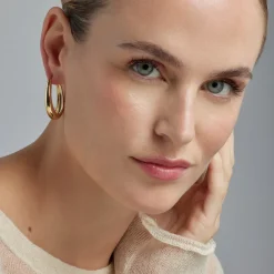 Pendientes de 31mm de diámetro acabado Oro Amarillo 18K - Aima