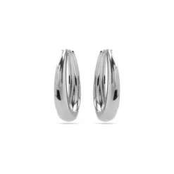 Pendientes de 31mm de diámetro acabado en rodio - Aima