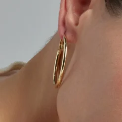 Pendientes de 40mm de diámetro acabado Oro Amarillo de 18k - Sadro