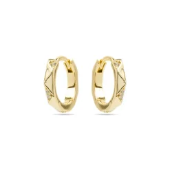 Pendientes de 9mm de diámetro con circonita acabado Oro Amarillo 18k - Shio