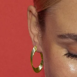 Pendientes de 35mm de diámetro acabado Oro Amarillo 18k - Drola