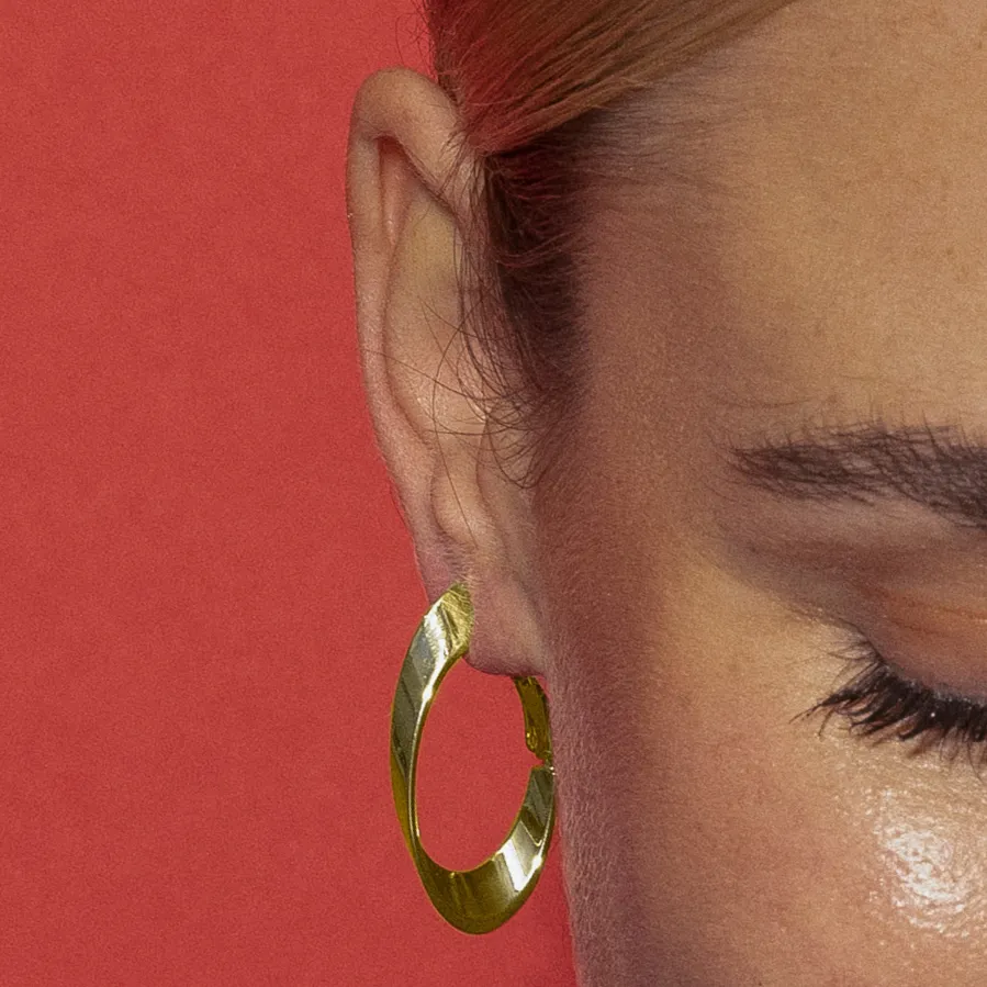 Pendientes de 35mm de diámetro acabado Oro Amarillo 18k - Drola