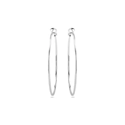 Pendientes de 50mm de diámetro acabados en rodio - Kelxo