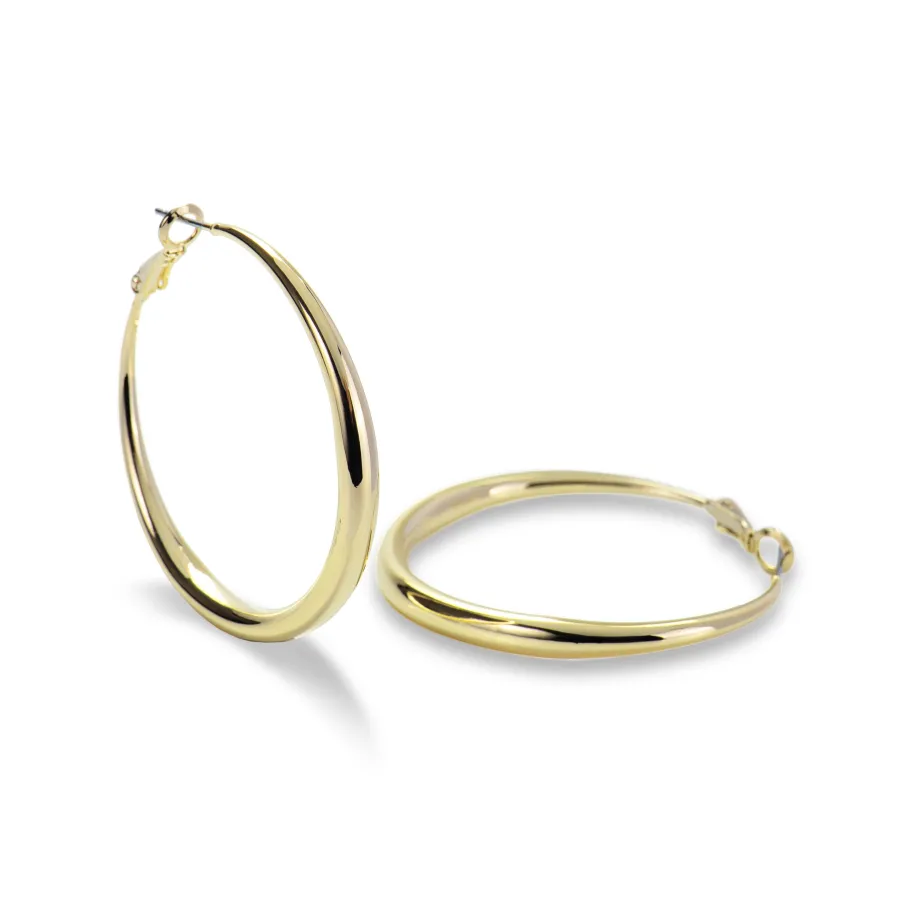 Pendientes de 41mm de diámetro acabado Oro Amarillo de 18K - Sira