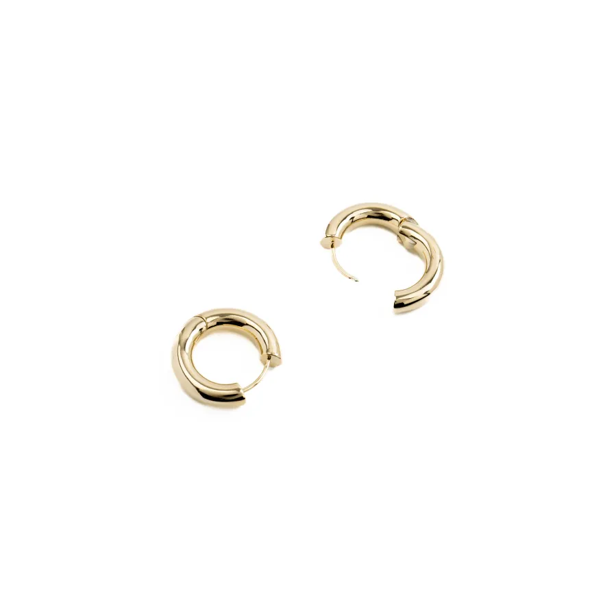Pendientes de 24mm de diámetro acabado Oro Amarillo 18K - Saura