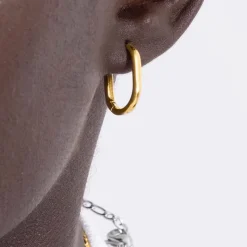 Pendientes de 14mm de diámetro acabado Oro Amarillo de 18K - Wiselu