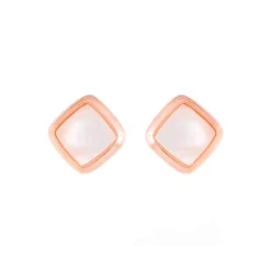 Pendientes de Ojo de Gato acabados en oro rosa 18K - Mosi
