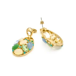Pendientes de Ojo de Gato Multicolor acabado en oro amarillo 18k - Humawar