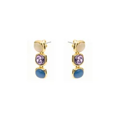 Pendientes de Ojo de Gato Azul acabado en oro amarillo de 18k - Shureo