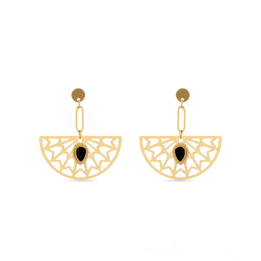 Pendientes de Onix acabados en oro amarillo 18K- Tawa