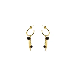 Pendientes de Onix acabados en oro amarillo 18K - Omka
