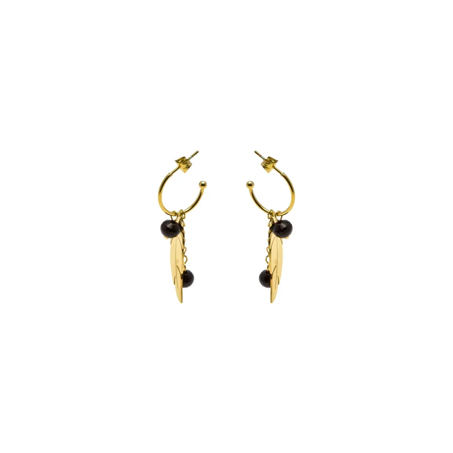 Pendientes de Onix acabados en oro amarillo 18K - Omka