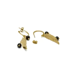Pendientes de Onix acabados en oro amarillo 18K - Omka