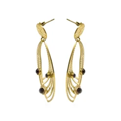 Pendientes de Onix acabados en oro amarillo 18K - Ycoa