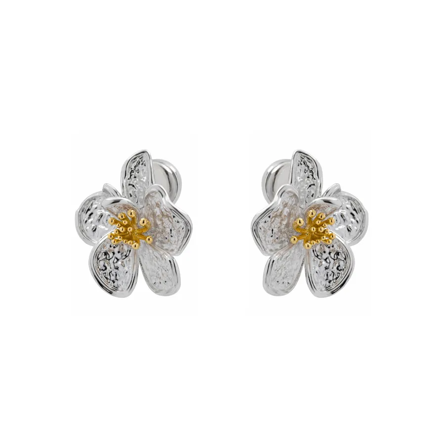 Pendientes de Perla Blanca Acabado En Plata - Besion