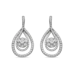 Pendientes de Plata de Ley 925 y Circonita Brillante acabado rodio - Isloth