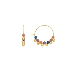 Pendientes de Plata de Ley 925 y Cristal Multicolor acabado oro 18k - Kapac