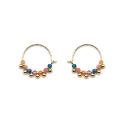 Pendientes de Plata de Ley 925 y Cristal Multicolor acabado oro 18k - Kapac