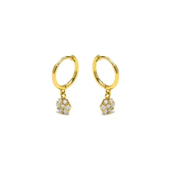 Pendientes de Plata de Ley 925 y Circonita Brillante acabados en oro amarillo 18K - Lipyo