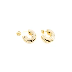 Pendientes de Plata de Ley 925 y acabado oro amarillo de 18k- Fike