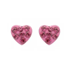 Pendientes de Plata de Ley 925 y Circonita Rosa acabado en rodio - Ukzel