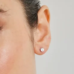Pendientes de Plata de Ley 925 con Circonita Brillante acabados en rodio - Básico