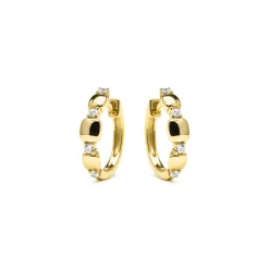 Pendientes de Plata de Ley 925 y Circonita Brillante acabado oro amarillo de 18k - Sures